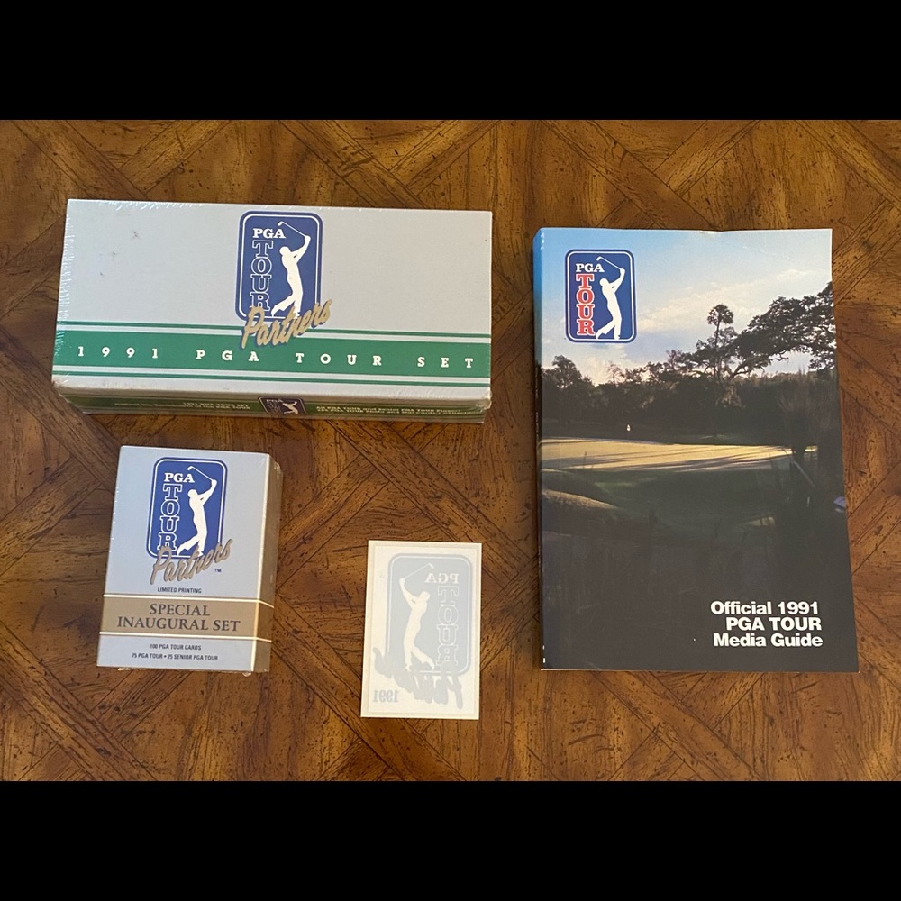Official 1991 PGA Tour Guide, Cards and Stat Cards - NWOT - Sealed except Book